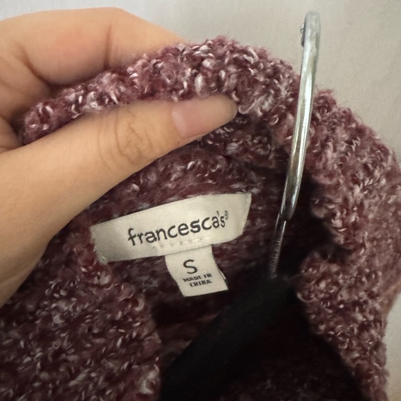 Francesca's Collections Maroon and Pink Cowl Sweater - Picture 3 of 3